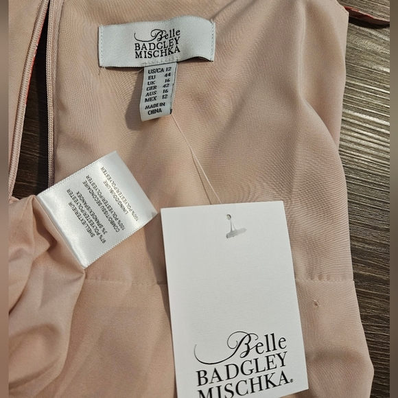 Badgley Mischka Floral Print Sweetheart Neck Sleeveless Lined Satin Midi Dress - Picture 16 of 16